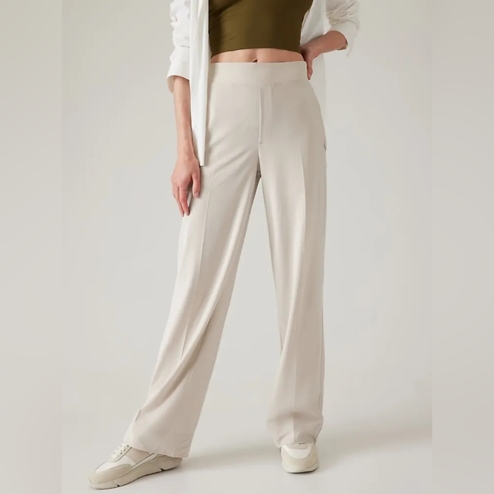 Athleta Brooklyn Heights High Rise Wide Trouser EUC Size 0
